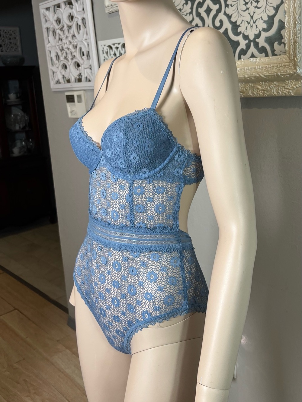 Victoria Secret Blue Lace Bodysuit Teddy - Women's Intimates - Picture 7 of 8